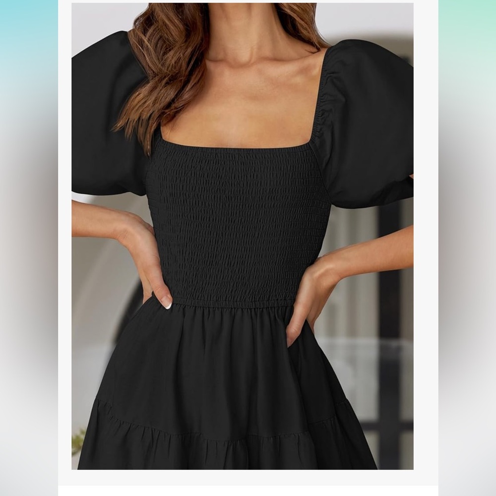 ZESICA Viral Women's Black Midi Dress - Picture 4 of 8